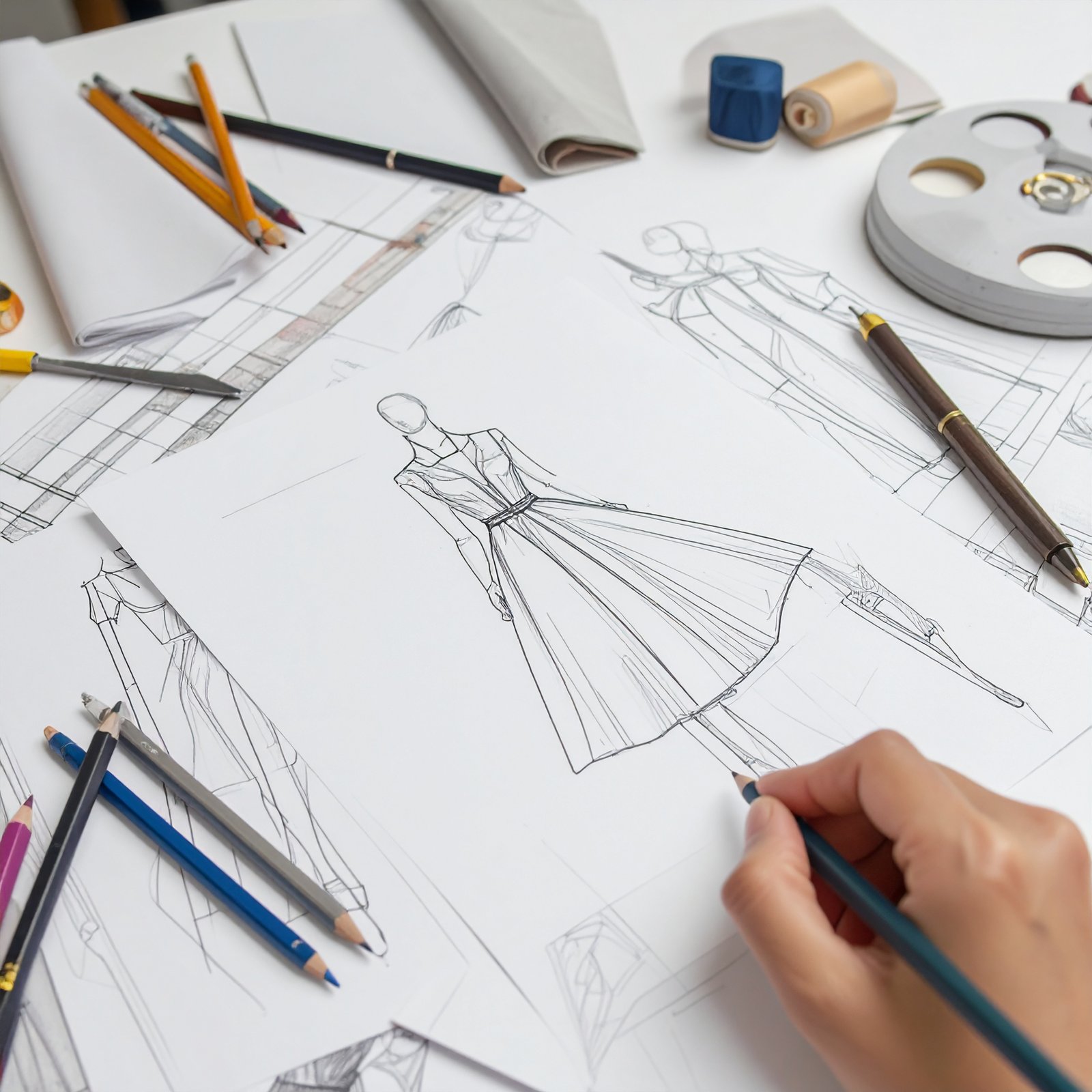 Vastra Kala Academy, Advanced fashion Sketch Rendering & Digital Illustration